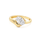 1.00 CTW 14K Oval Shaped Lab Grown Diamond Ring with Contemporary Twist Band - view 4
