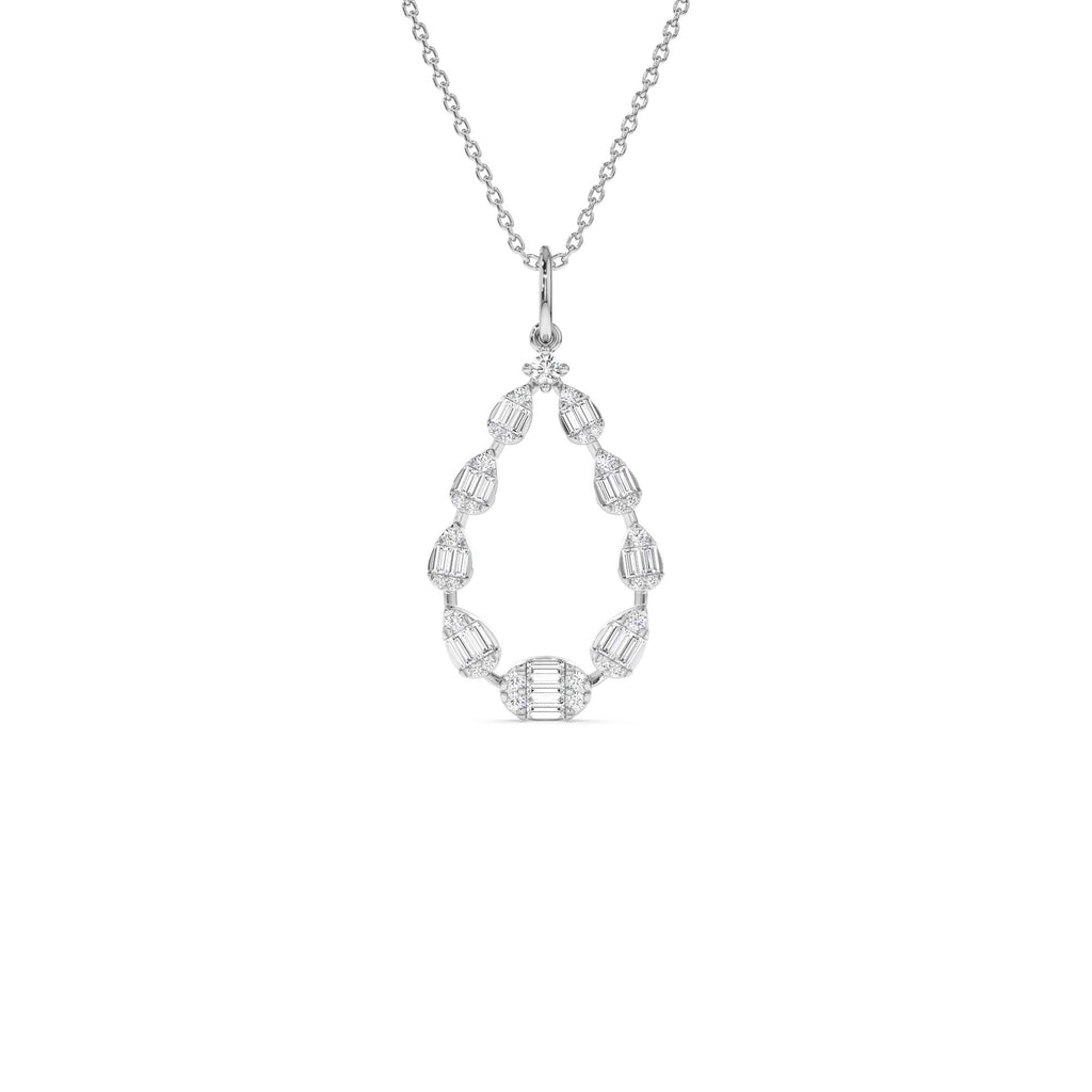 14k Elegant Diamond Pear Shape Necklace - view 2