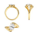 1.50 CTW 14K Lab Grown Oval Shaped Diamond Bypass Ring - view 5