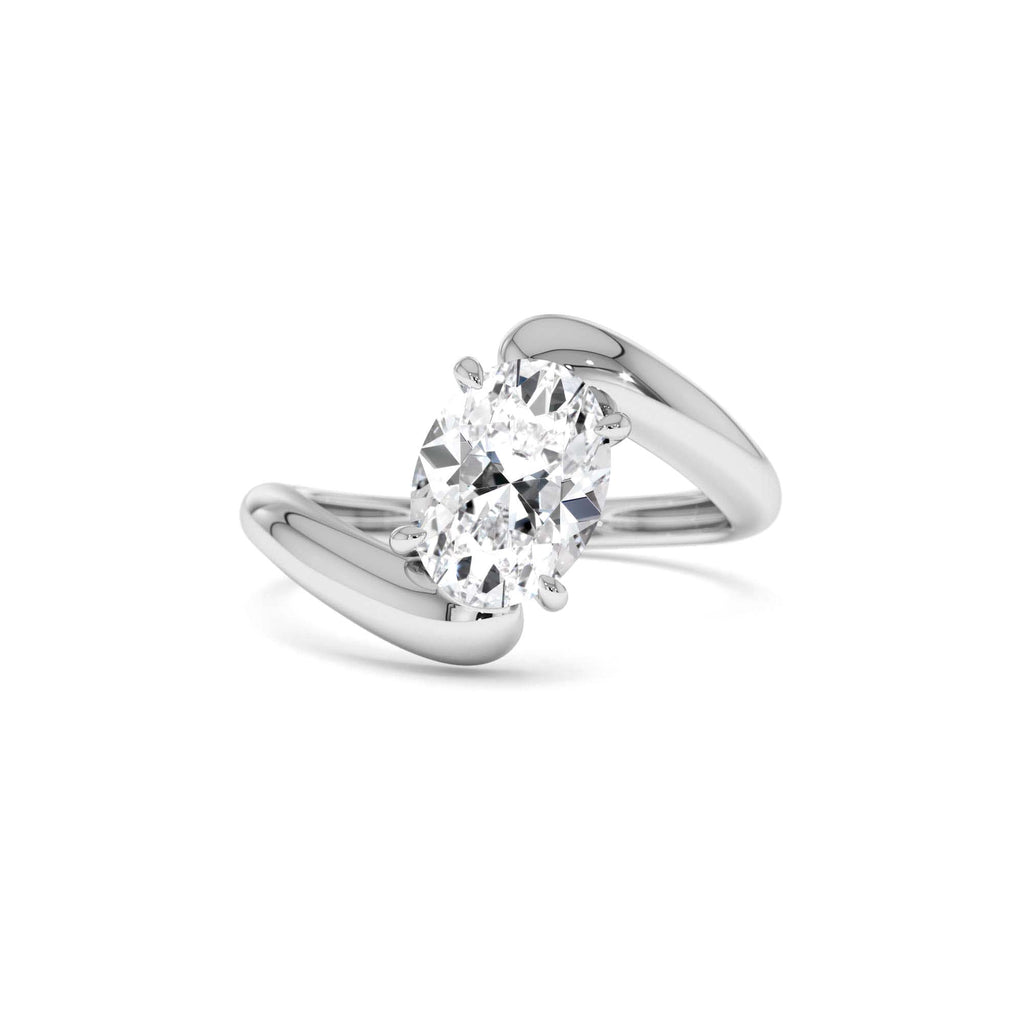 1.50 CTW 14K Lab Grown Oval Shaped Diamond Bypass Ring - view 3