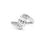 1.50 CTW 14K Lab Grown Oval Shaped Diamond Bypass Ring - view 3