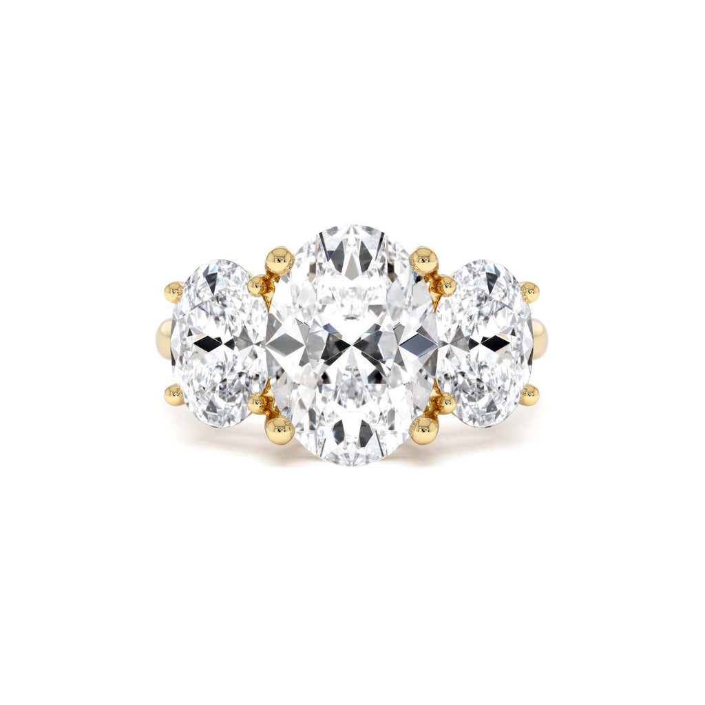 5.15 CTW 14K Lab Grown Oval Shaped Three-Stone Diamond Engagement Ring by Orlina Fine