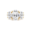 5.15 CTW 14K Lab Grown Oval Shaped Three-Stone Diamond Engagement Ring by Orlina Fine