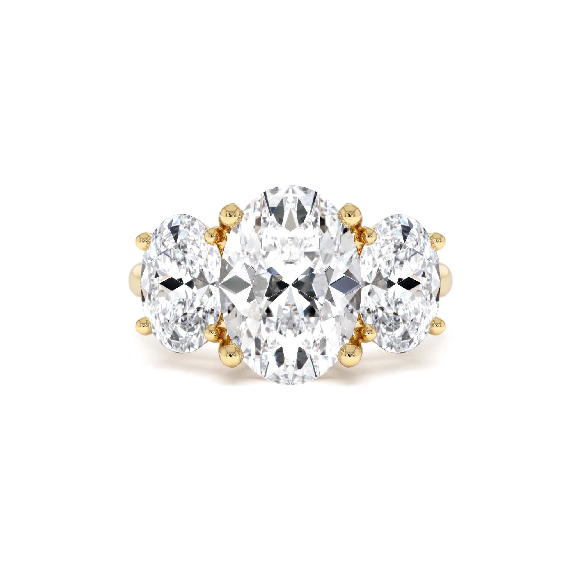 5.15 CTW 14K Lab Grown Oval Shaped Three-Stone Diamond Engagement Ring by Orlina Fine