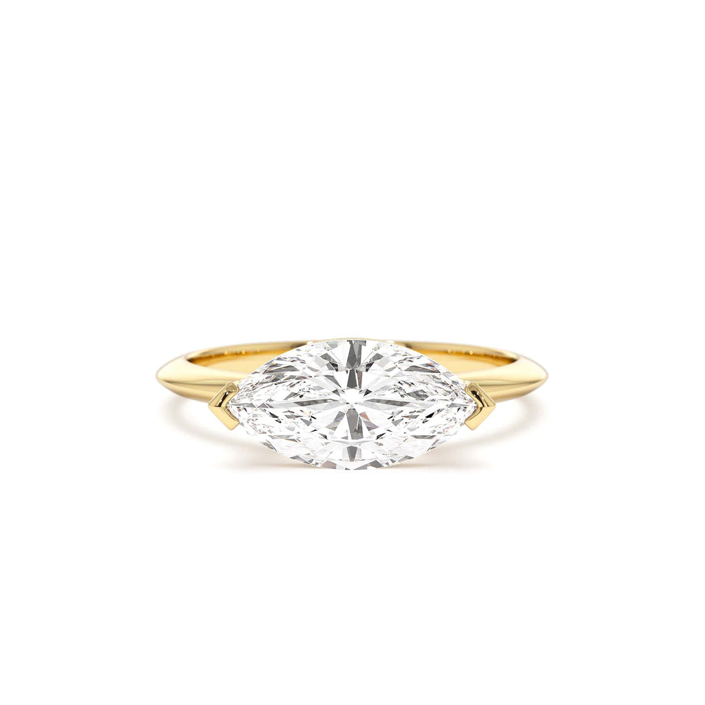 1.5 CTW 14K Marquise Shaped East-West V Prong Lab Grown Diamond Engagement Ring by Orlina Fine