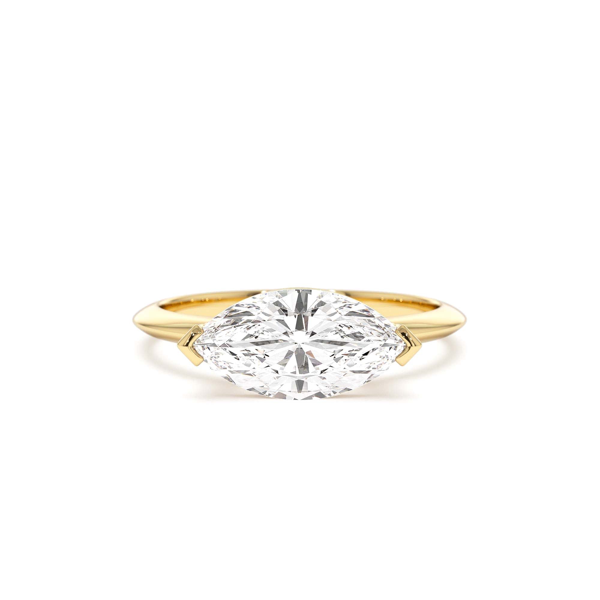 1.5 CTW 14K Marquise Shaped East-West V Prong Lab Grown Diamond Engagement Ring by Orlina Fine