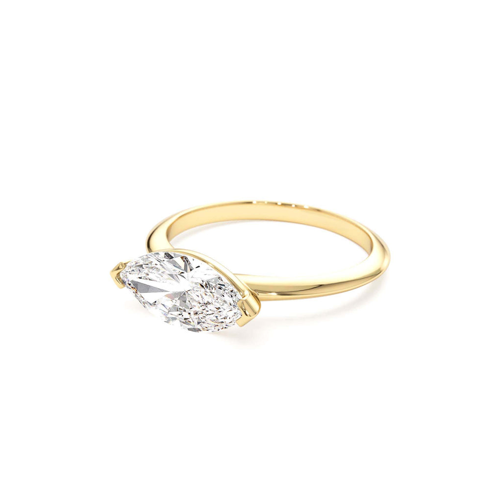 1.5 CTW 14K Marquise Shaped East-West V Prong Lab Grown Diamond Engagement Ring - view 4