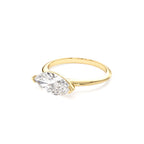 1.5 CTW 14K Marquise Shaped East-West V Prong Lab Grown Diamond Engagement Ring - view 4