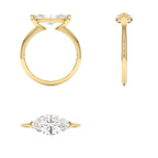 1.5 CTW 14K Marquise Shaped East-West V Prong Lab Grown Diamond Engagement Ring - view 5