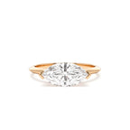 1.5 CTW 14K Marquise Shaped East-West V Prong Lab Grown Diamond Engagement Ring - view 2