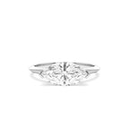 1.5 CTW 14K Marquise Shaped East-West V Prong Lab Grown Diamond Engagement Ring - view 3
