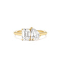 1.50 CTW 14K Emerald Cut and Pear Shaped Lab Grown Diamond Toi Et Moi Ring by Orlina Fine