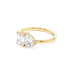 1.50 CTW 14K Emerald Cut and Pear Shaped Lab Grown Diamond Toi Et Moi Ring - view 4