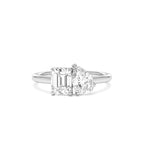 1.50 CTW 14K Emerald Cut and Pear Shaped Lab Grown Diamond Toi Et Moi Ring - view 3