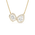 1.55 CTW Lab Grown Pear & Emerald Cut Toi et Moir Halo Setting Necklace by Orlina Fine