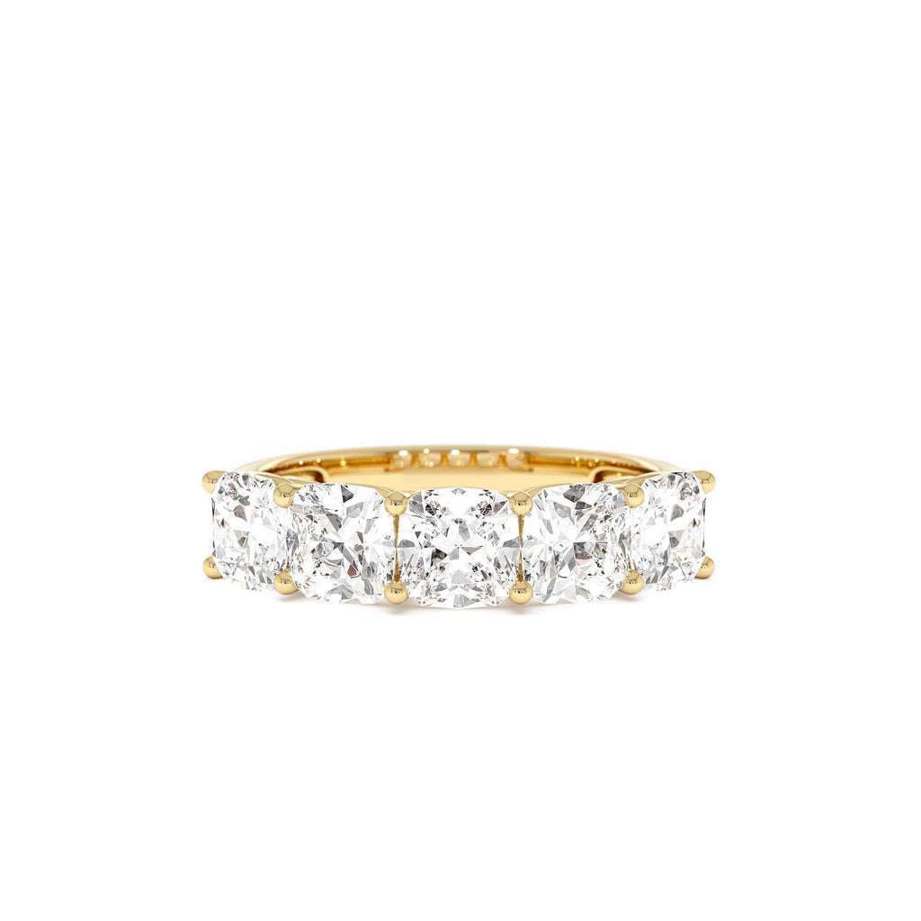 2.65 CTW 14K Prong Setting Five Stone Cushion Cut Lab Grown Diamond Anniversary Ring by Orlina Fine