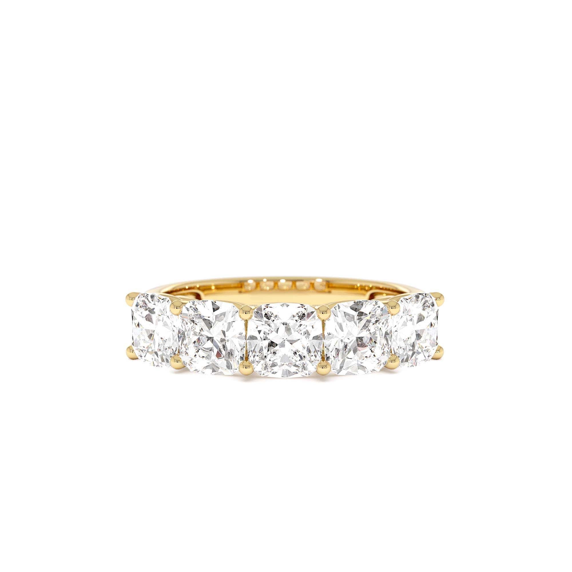 2.65 CTW 14K Prong Setting Five Stone Cushion Cut Lab Grown Diamond Anniversary Ring by Orlina Fine