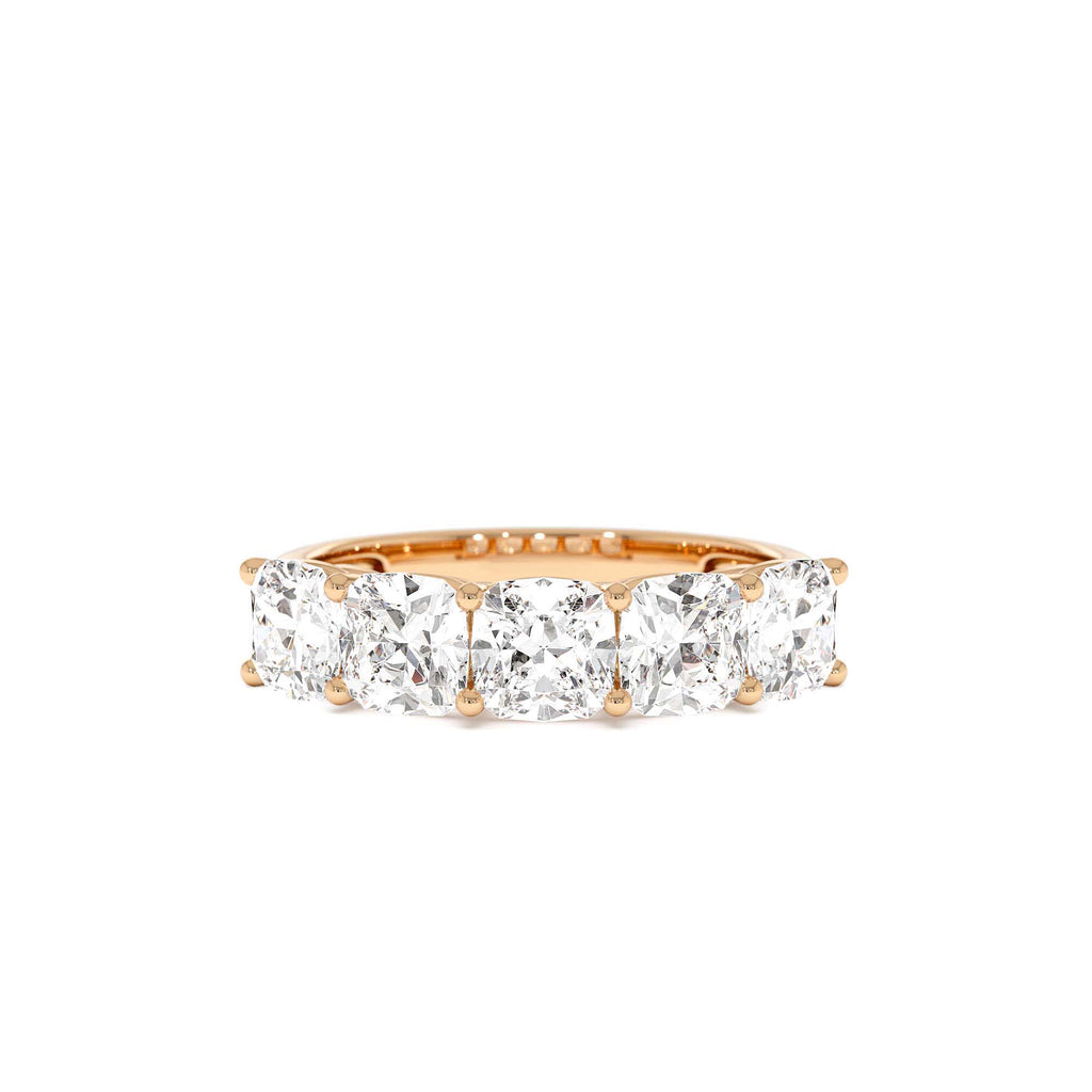 2.65 CTW 14K Prong Setting Five Stone Cushion Cut Lab Grown Diamond Anniversary Ring - view 5