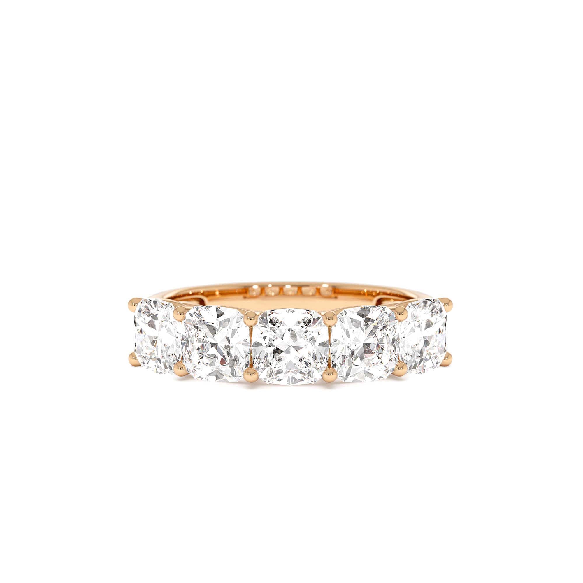 2.65 CTW 14K Prong Setting Five Stone Cushion Cut Lab Grown Diamond Anniversary Ring - view 5
