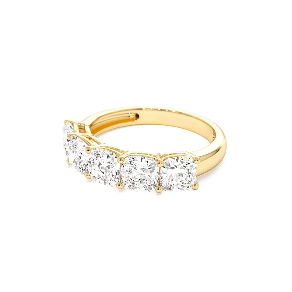 2.65 CTW 14K Prong Setting Five Stone Cushion Cut Lab Grown Diamond Anniversary Ring - view 2