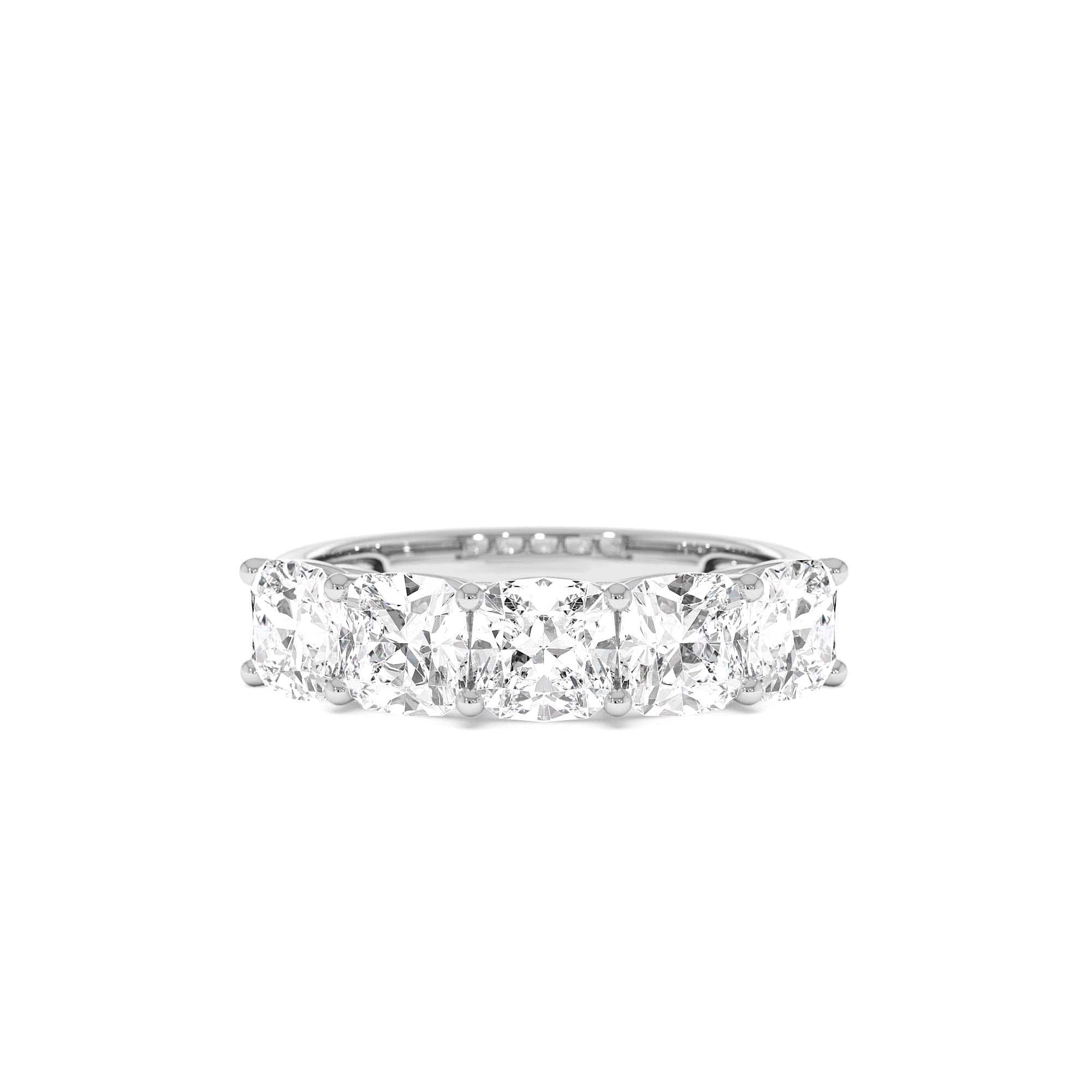 2.65 CTW 14K Prong Setting Five Stone Cushion Cut Lab Grown Diamond Anniversary Ring - view 3
