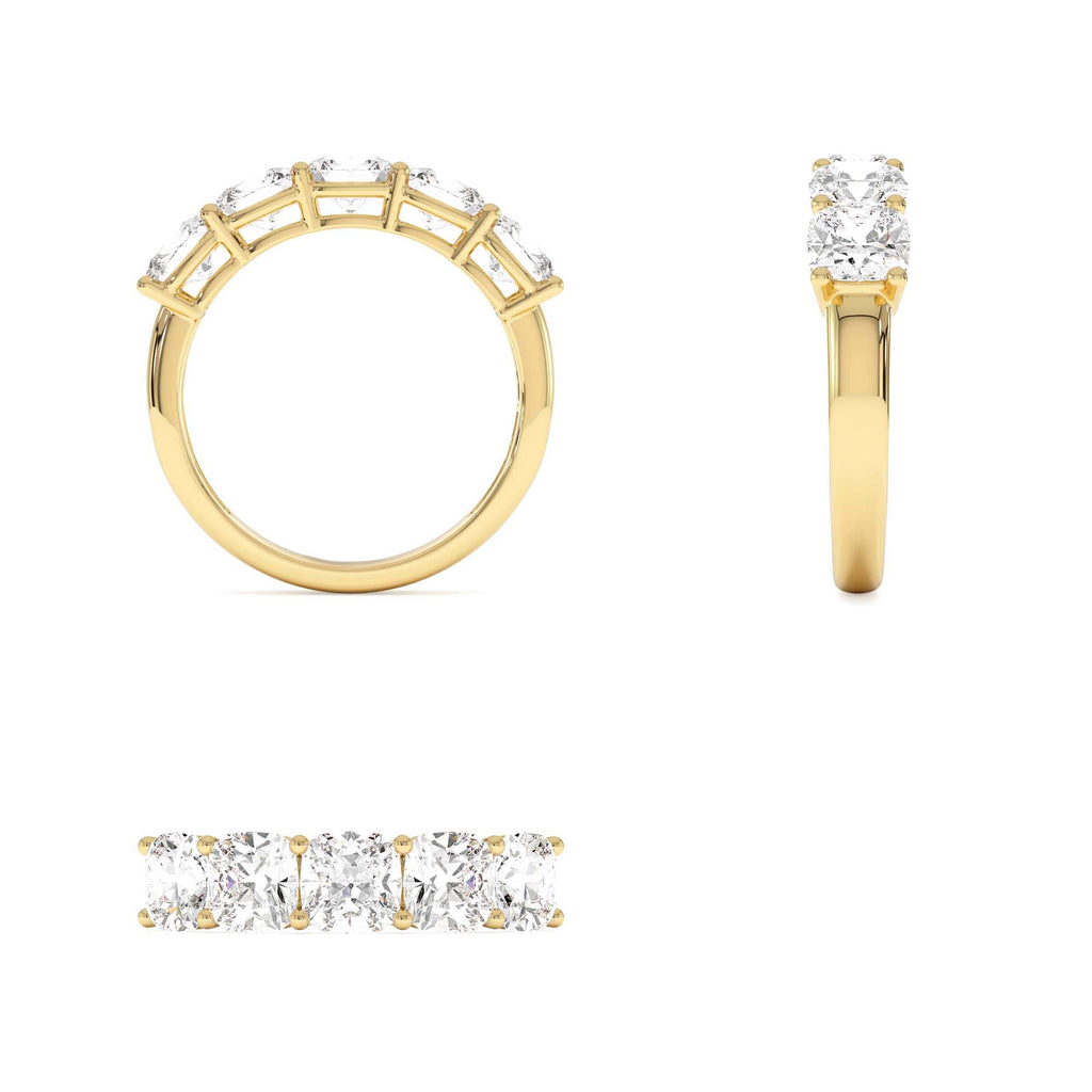2.65 CTW 14K Prong Setting Five Stone Cushion Cut Lab Grown Diamond Anniversary Ring - view 4