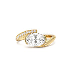 1.50 CTW 14K Lab Grown Oval Shaped Curved Pavé Band Enagement Ring by Orlina Fine