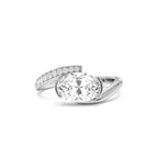 1.50 CTW 14K Lab Grown Oval Shaped Curved Pavé Band Enagement Ring - view 5