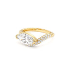 1.55 CTW 14K Lab Grown Marqusie Shaped Curved Pavé Band Enagement Ring - view 4