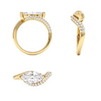 1.55 CTW 14K Lab Grown Marqusie Shaped Curved Pavé Band Enagement Ring - view 5