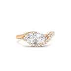 1.55 CTW 14K Lab Grown Marqusie Shaped Curved Pavé Band Enagement Ring - view 2
