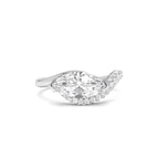 1.55 CTW 14K Lab Grown Marqusie Shaped Curved Pavé Band Enagement Ring - view 3