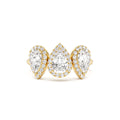 1.90 CTW 14K Pear Shaped Halo Setting Lab Grown Diamond Ring by Orlina Fine