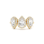 1.90 CTW 14K Pear Shaped Halo Setting Lab Grown Diamond Ring by Orlina Fine