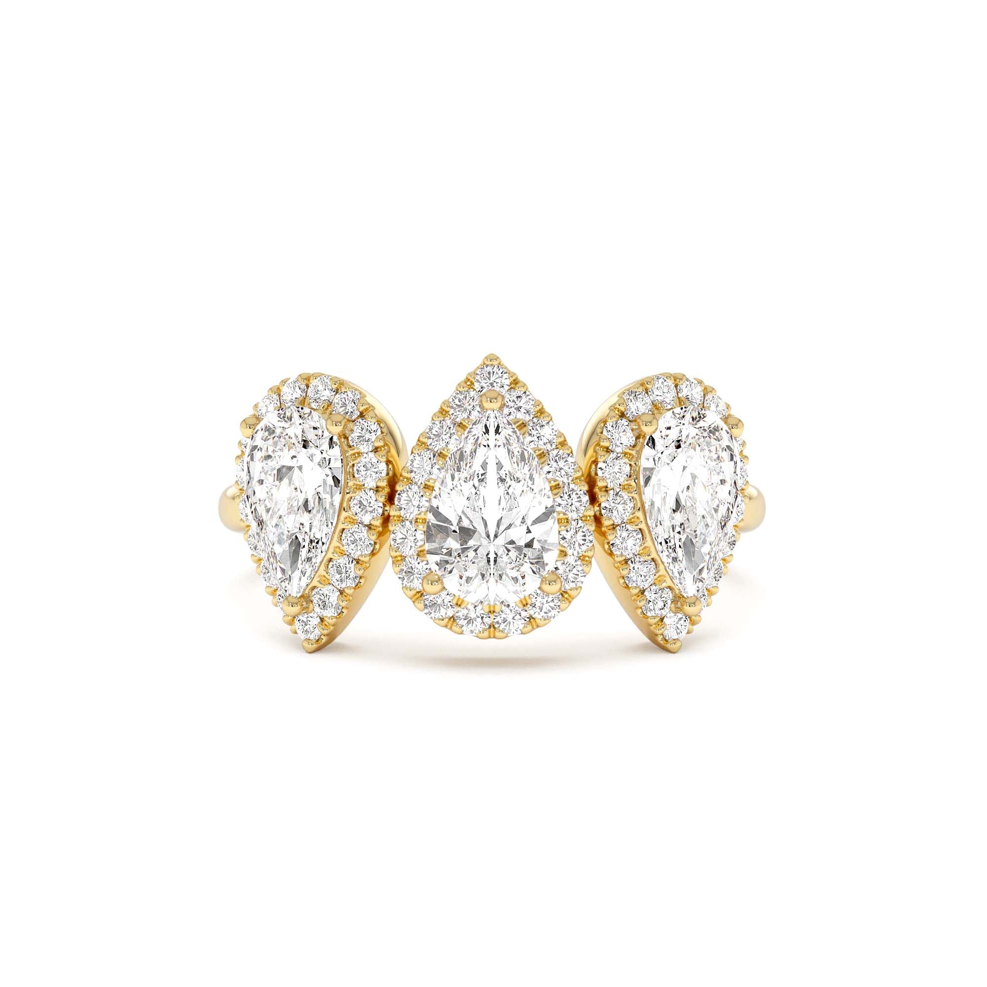 1.90 CTW 14K Pear Shaped Halo Setting Lab Grown Diamond Ring by Orlina Fine