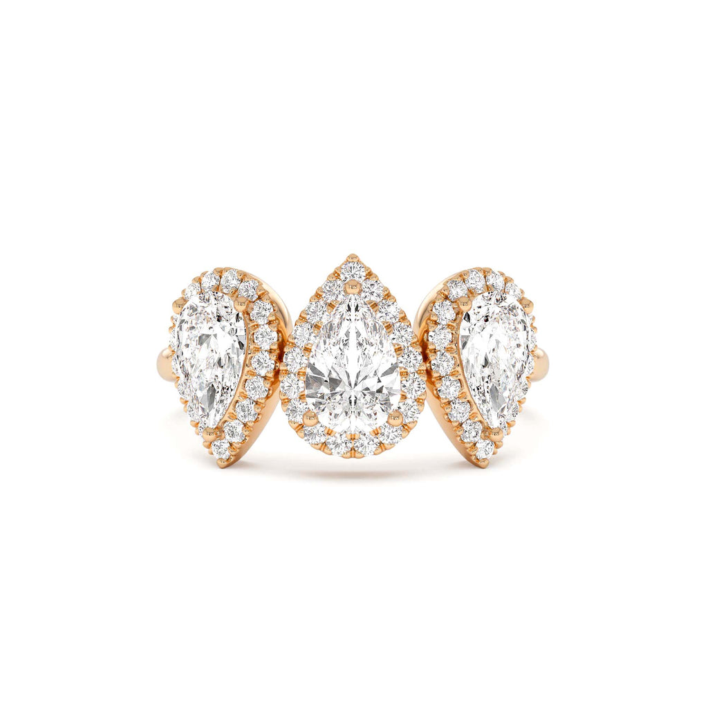 1.90 CTW 14K Pear Shaped Halo Setting Lab Grown Diamond Ring - view 2