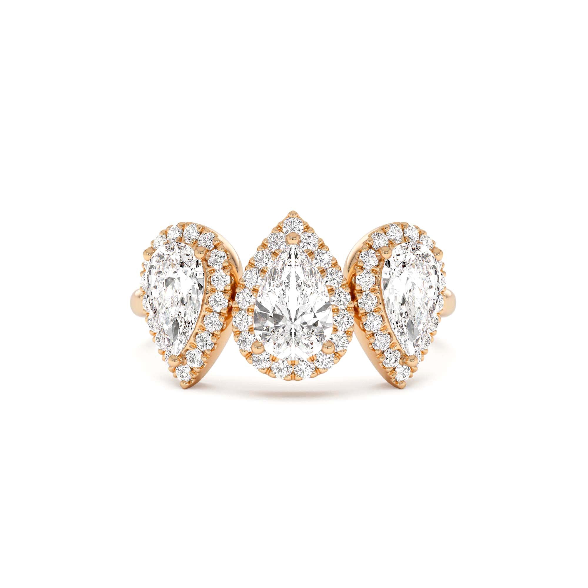 1.90 CTW 14K Pear Shaped Halo Setting Lab Grown Diamond Ring - view 2