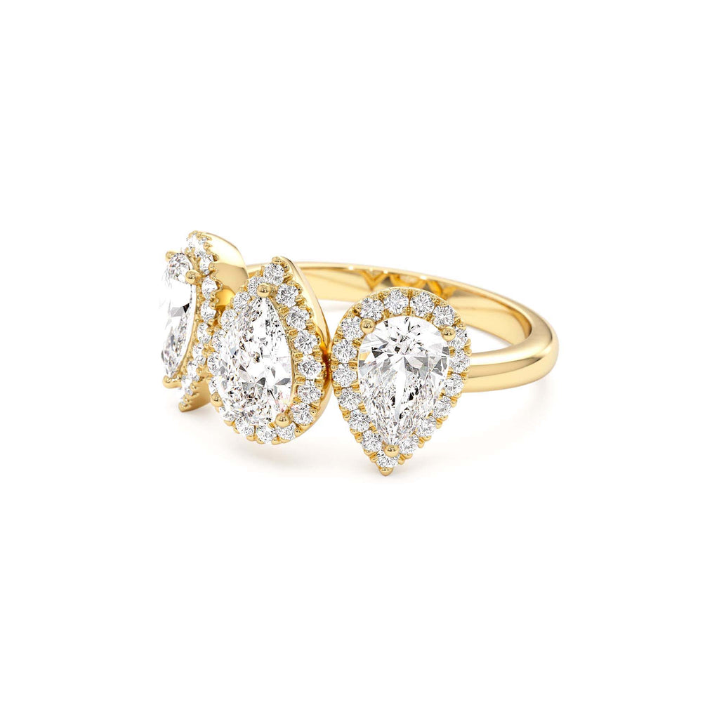 1.90 CTW 14K Pear Shaped Halo Setting Lab Grown Diamond Ring - view 4