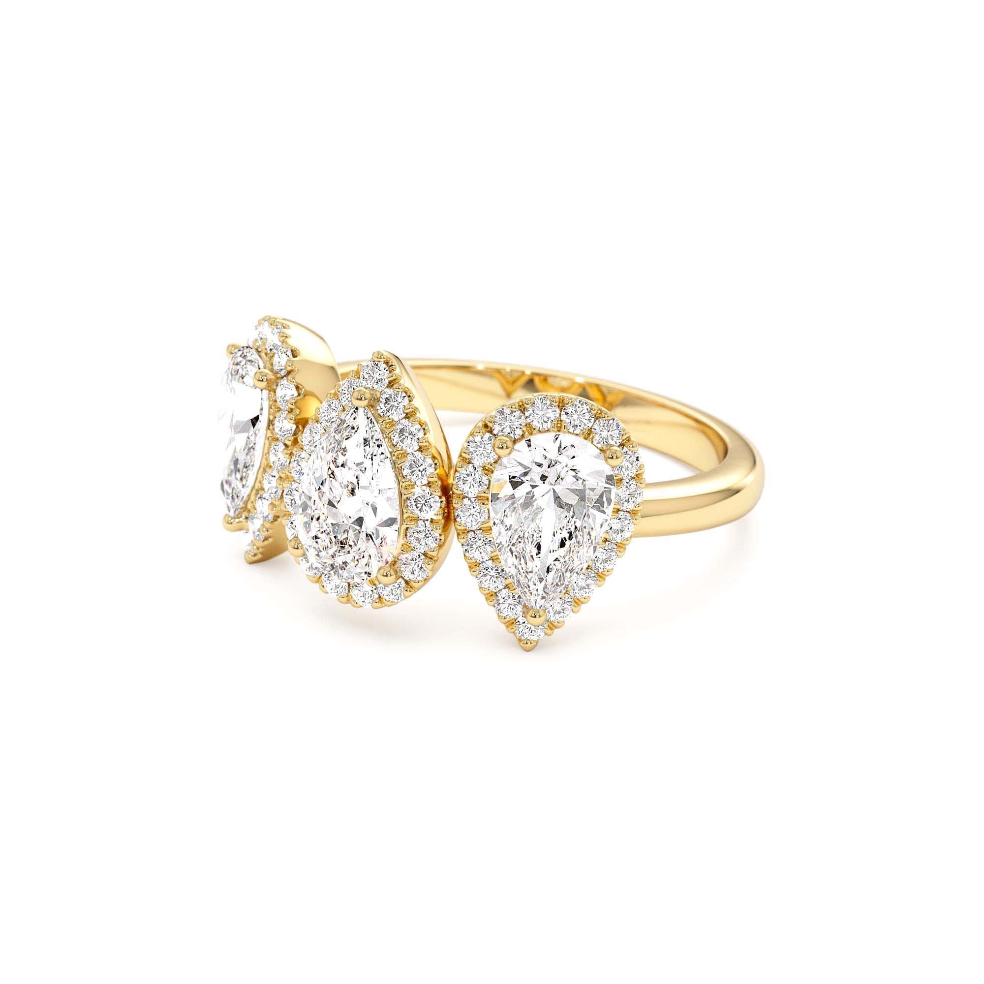1.90 CTW 14K Pear Shaped Halo Setting Lab Grown Diamond Ring - view 4