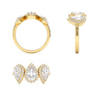 1.90 CTW 14K Pear Shaped Halo Setting Lab Grown Diamond Ring - view 5