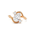 1.5 CTW 14K Lab Grown Diamond Pear Shape Bypass Unique Engagement Ring - view 2