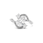 1.5 CTW 14K Lab Grown Diamond Pear Shape Bypass Unique Engagement Ring - view 3