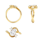 1.5 CTW 14K Lab Grown Diamond Pear Shape Bypass Unique Engagement Ring - view 5