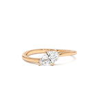 0.50 CTW 14K Prong Setting Marquise Shaped Lab Grown Diamond Wavy Promise Ring - view 3