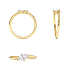 0.50 CTW 14K Prong Setting Marquise Shaped Lab Grown Diamond Wavy Promise Ring - view 5