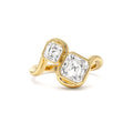 2.10 CTW 14K Bezel Setting Asscher Cut Lab Grown Diamond Unique Toi Moi Ring by Orlina Fine