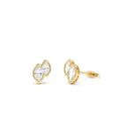 0.75 CTW 14K Lab Grown Marquise Shaped Diamond Double Bezel Stud Earrings by Orlina Fine