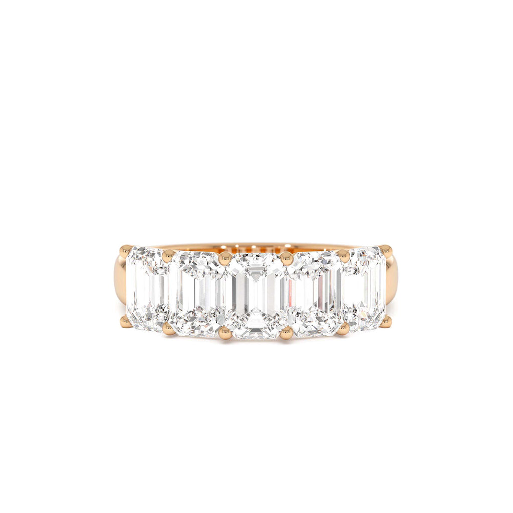 2.65 CTW 14K Prong Setting Five Stone Emerald Cut Lab Grown Diamond Anniversary Ring - view 2