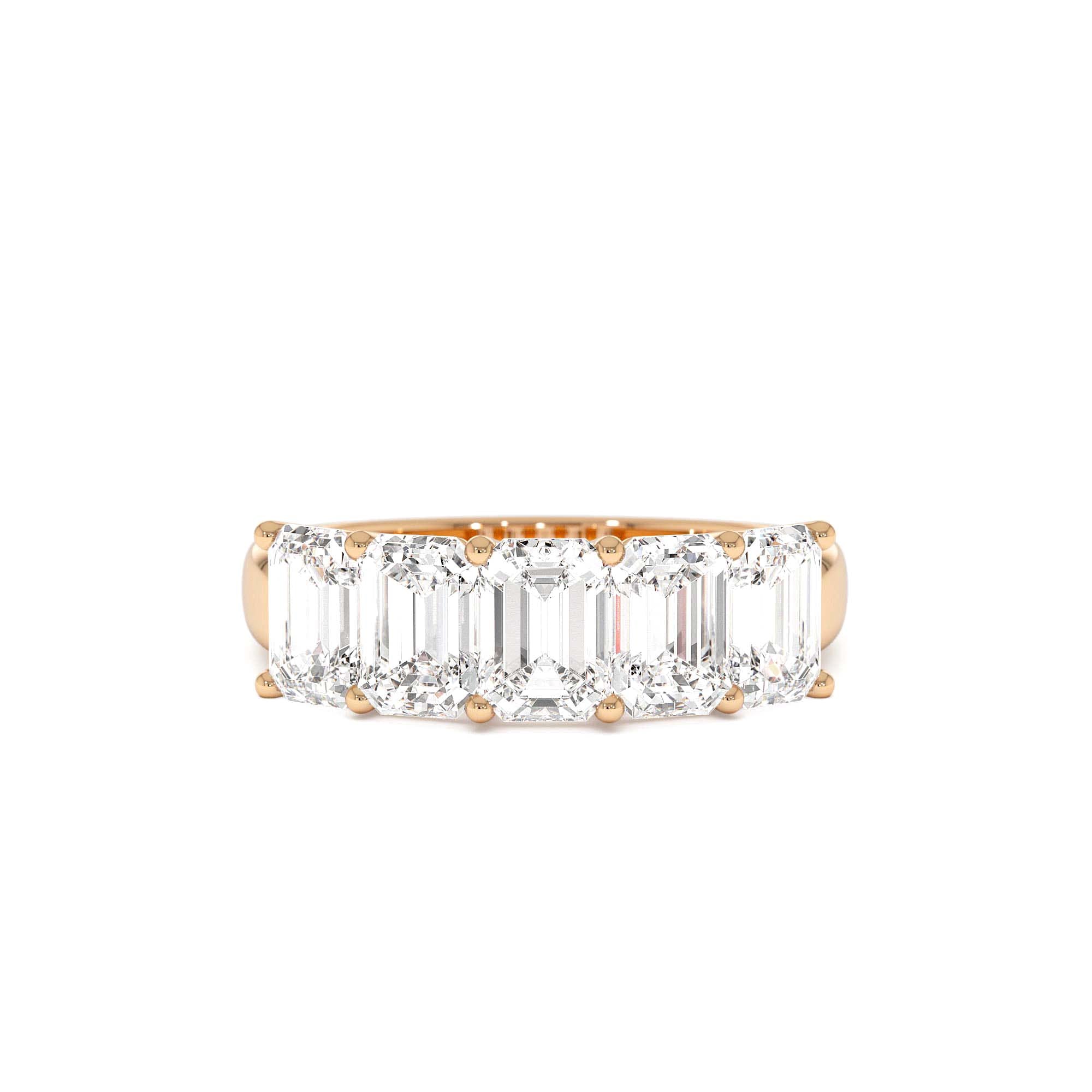 2.65 CTW 14K Prong Setting Five Stone Emerald Cut Lab Grown Diamond Anniversary Ring - view 2