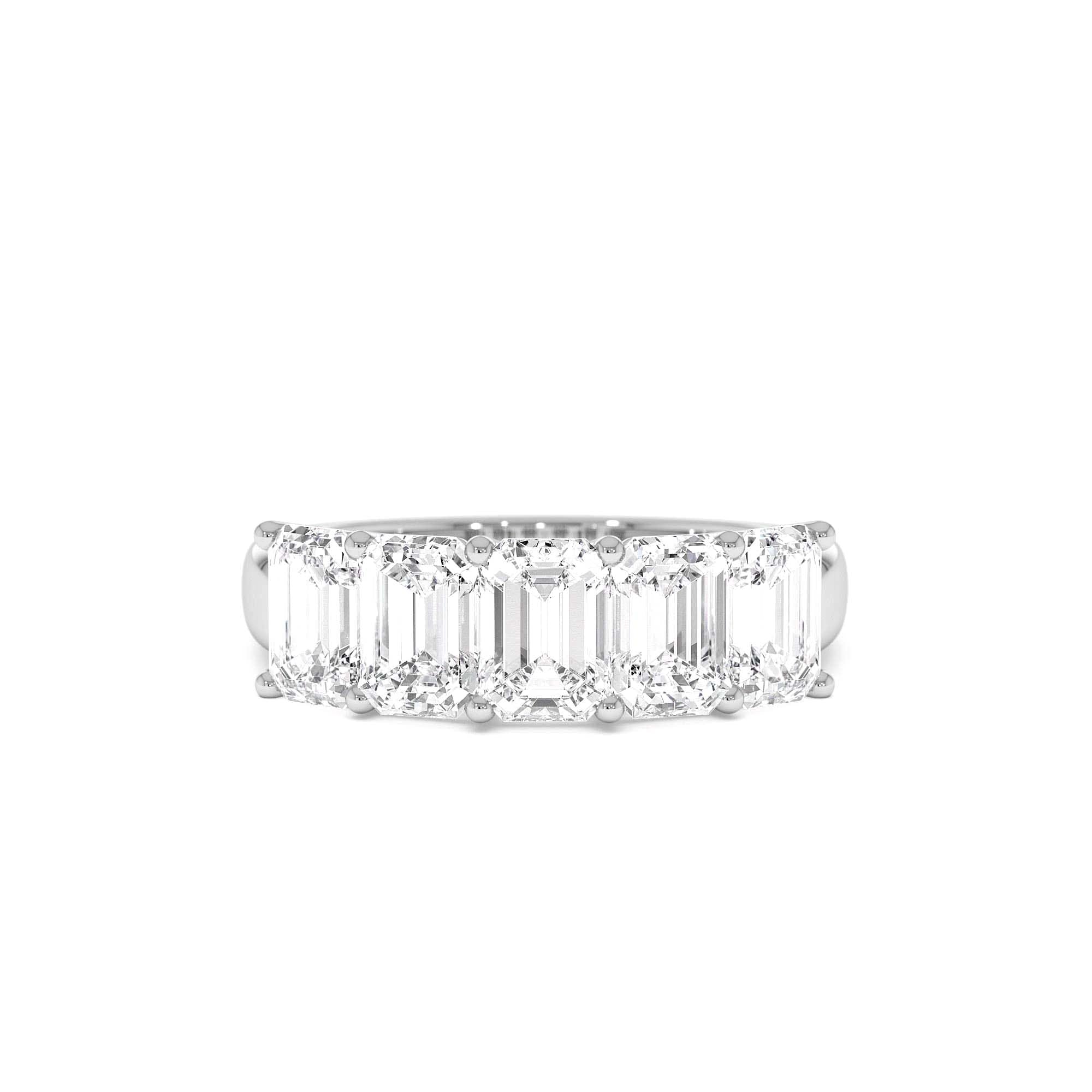 2.65 CTW 14K Prong Setting Five Stone Emerald Cut Lab Grown Diamond Anniversary Ring - view 3